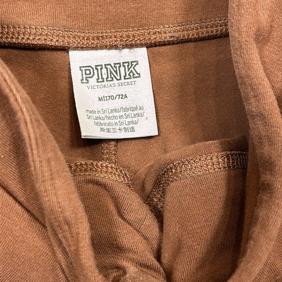 VS PINK Cotton Blend 4-Way Stretch Hi Twisted Knotted 6” Bike Short / Brown / M - Picture 4 of 6